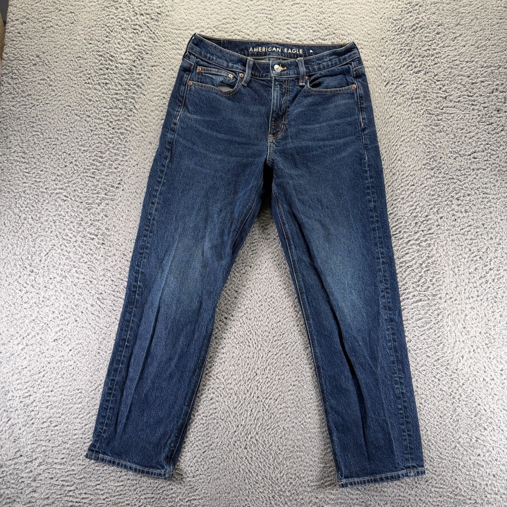 American Eagle Outfitters Jeans Womens 6 Blue Denim Ankle Straight Faded Stretch